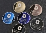 round metal engraved smooth name badge sample
